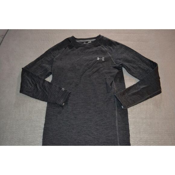 41377 Under Armour Gym Shirt Base 2.0 Gray Polyester Size Small Fitted Mens - Picture 1 of 7